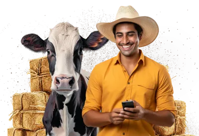Imagem de fazendeiro vendendo produtos agrícolas