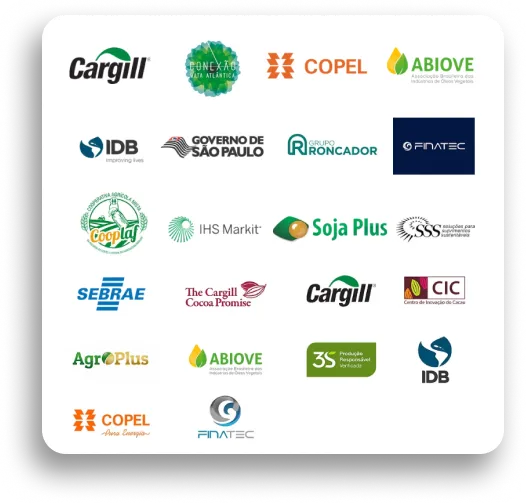 Logotipos de clientes e parceiros da Pectrace